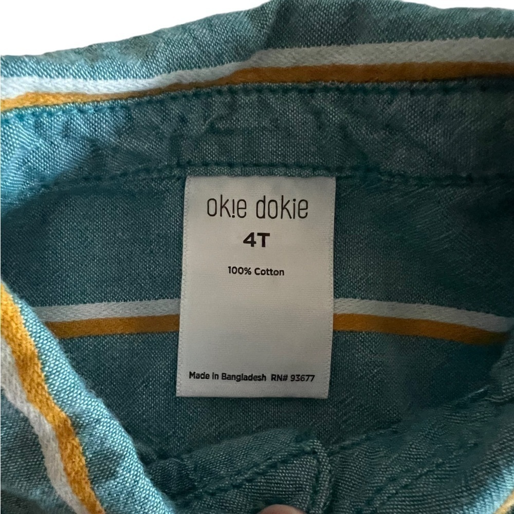 Okie Dokie Toddler Boys Short Sleeve Button Down Shirt Size 4T - Picture 3 of 4